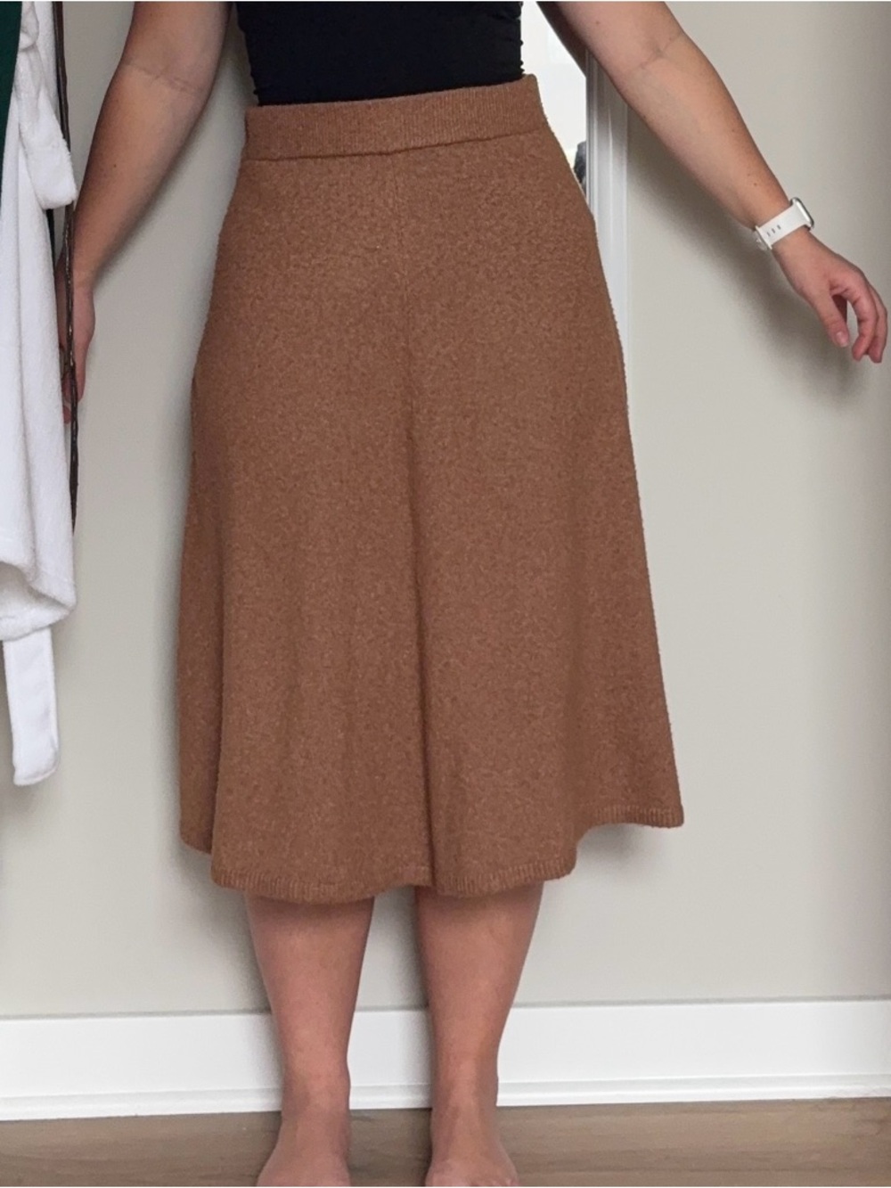 Worthington light brown knit midi skirt
